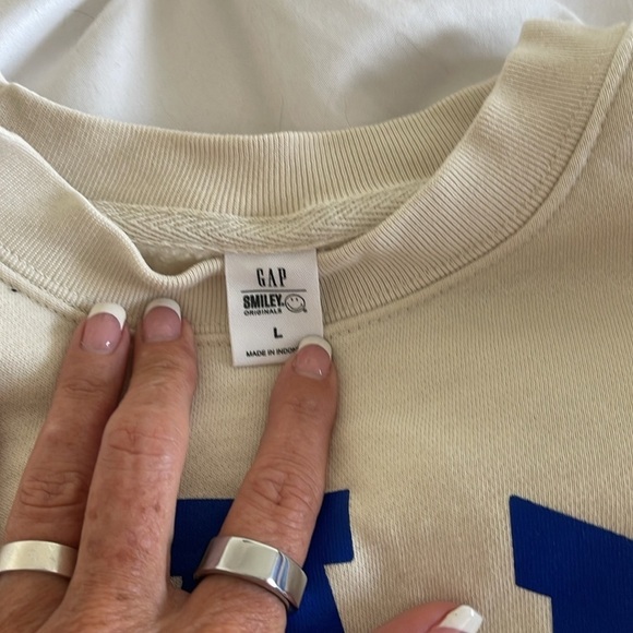 Smiley® Originals Gap Logo Relaxed Sweatshirt Size L - Picture 4 of 4